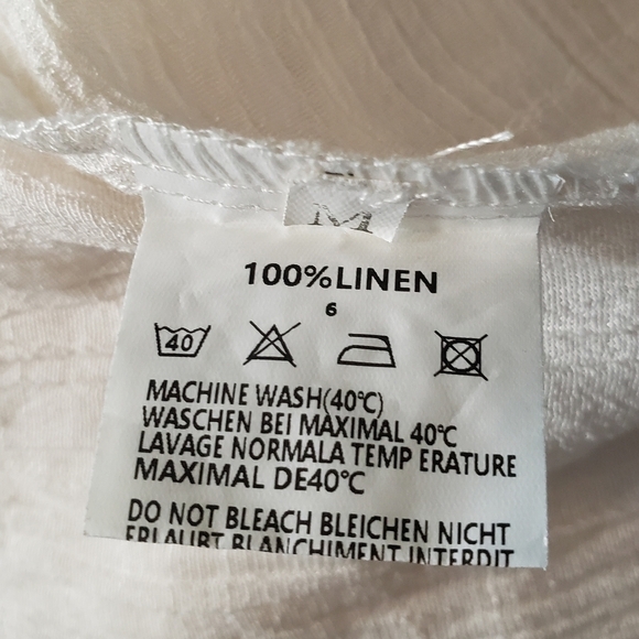 White Linen Tunic Tank Dress Medium - Picture 14 of 16